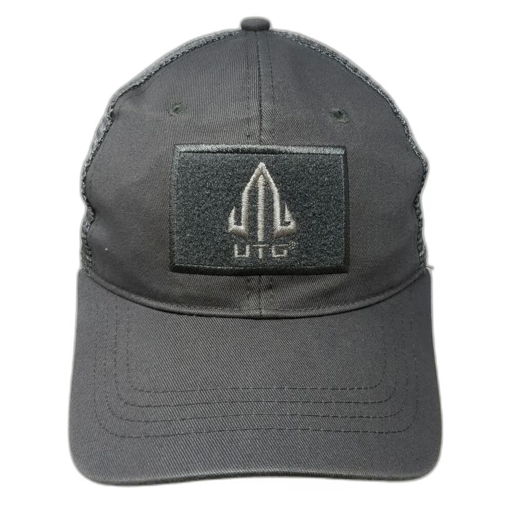 UTG Baseball Cap Gray One Size Mesh Back Tactical Logo Patch Strapback Hat